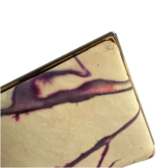 Abstract Leather Clutch Pink Green Statement  Wallet Large Evening Bag Lodis - Picture 13 of 15